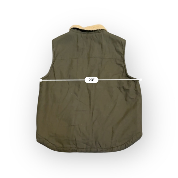 Lee Premium Select Men's Sherpa Lined Vest Olive Green Full Zip Outdoors Sz L - Picture 5 of 7